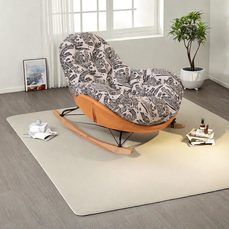Chaise berçante ergonomique en chenille, Orange / gris