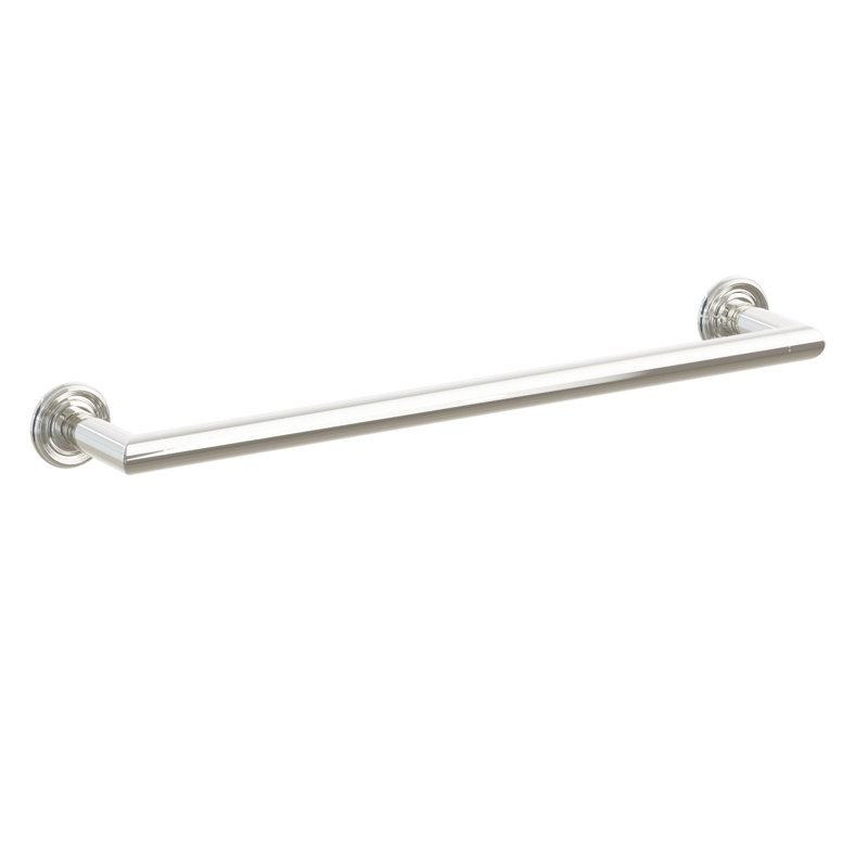 Porte-serviettes Emtek Modern Tubular Brass avec petite rosette, centre à centre, Nickel poli, H 2 po x l 20 po x P 3,25 po