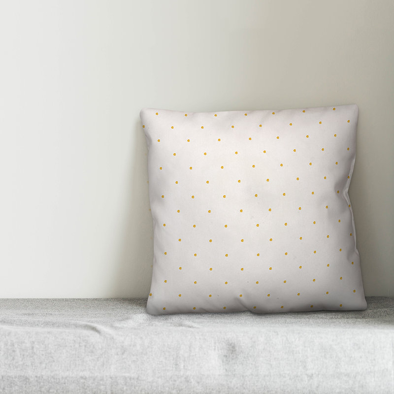 Polka Dots Reversible Throw Pillow, 20" x 20", White/Yellow Polka Dots 2