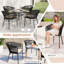  Ensemble de 4 chaises de patio avec accoudoirs à dossier et coussins lavables