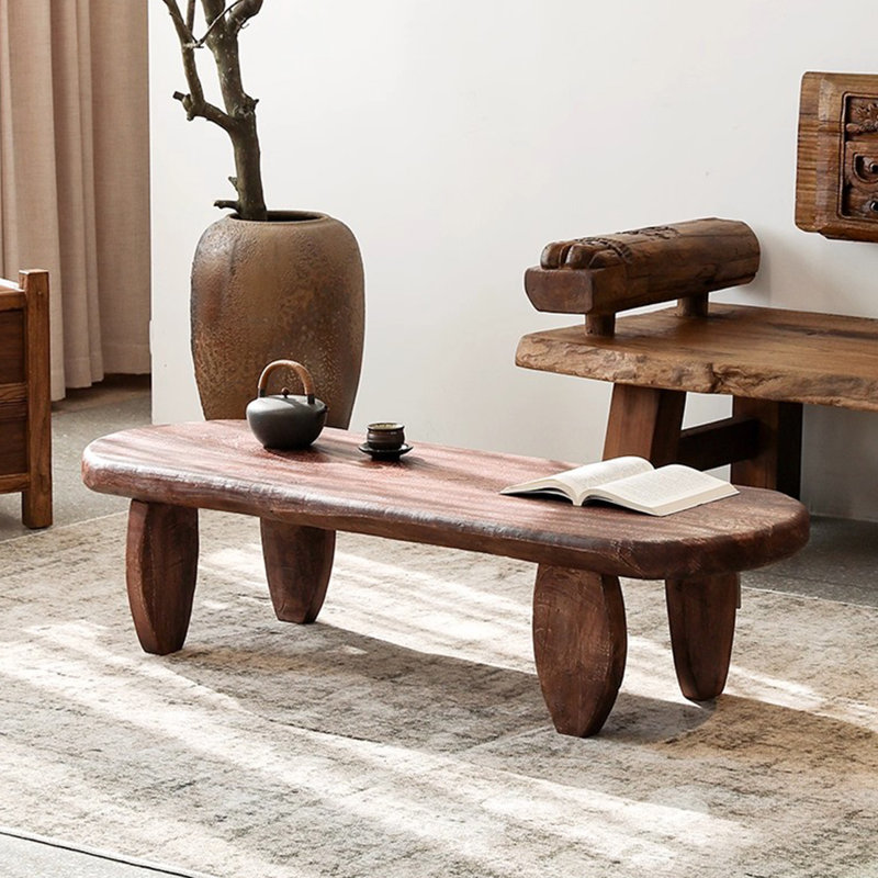 Table basse en bois massif chinois, H 15,7 po x L 47,2 po x l 20,5 po