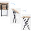 Tables pliantes sans assemblage, brun rustique avec support pour salon restreint, collation de 4, espaces confinés