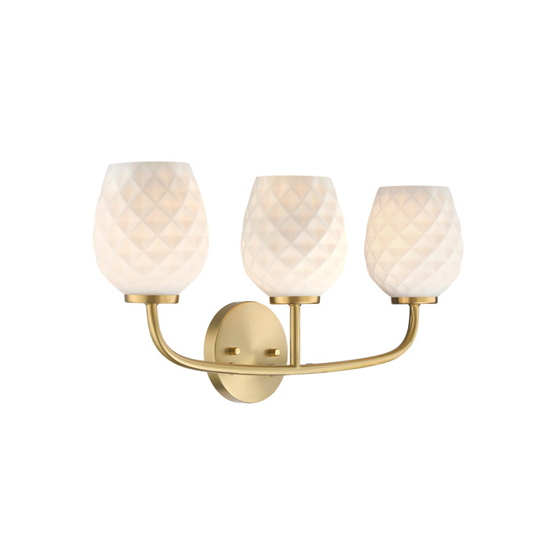 Éclairage pour meuble-lavabo 3 lumières Mella, Or brossé