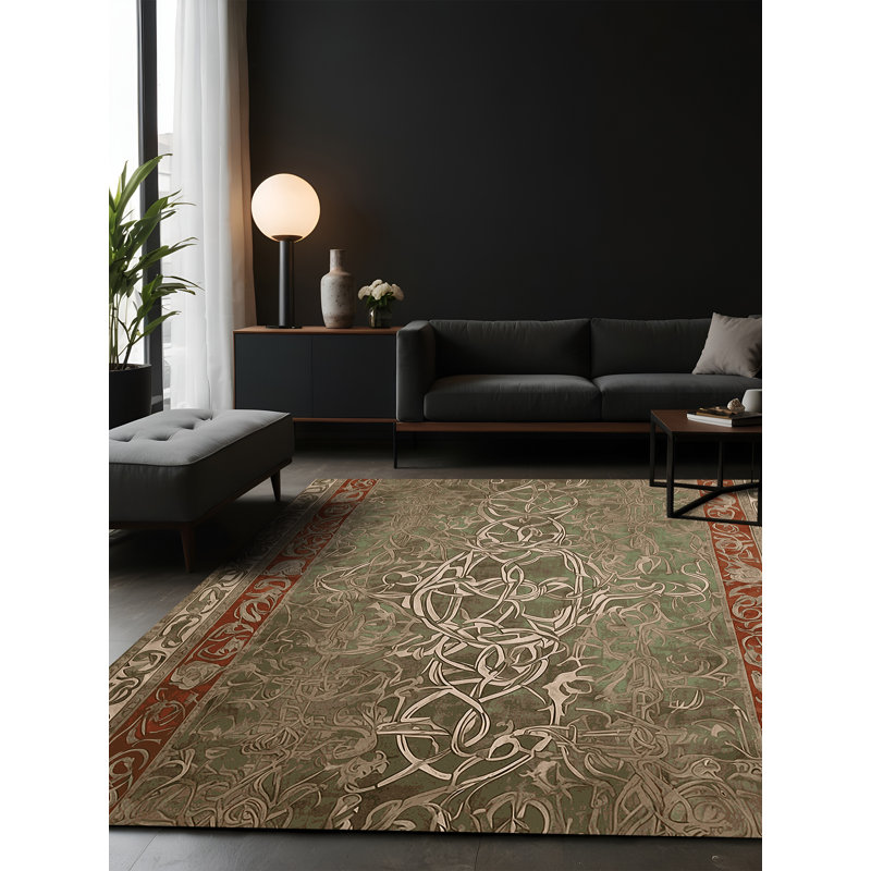 Tapis brun soyeux et moelleux, Carré 7 pi