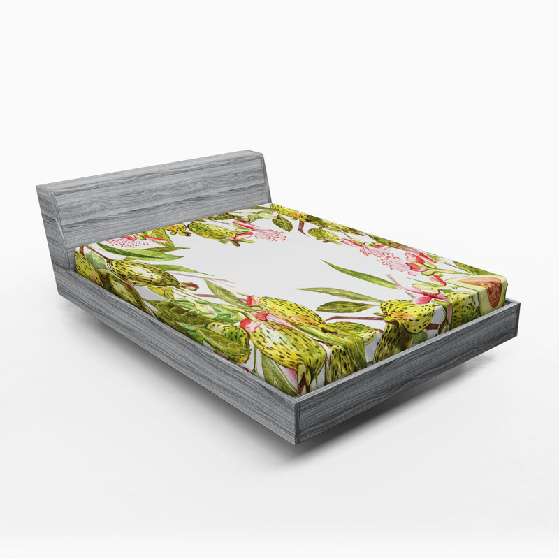 Microfiber Floral Fitted Sheet, Full Fitted Sheet