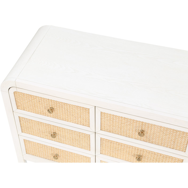 Commode 9 tiroirs Aerik, Blanc