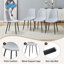 Ensemble de table à manger moderne noir avec pieds en métal et chaises en lin pour la maison