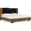 Lit plateforme tapissier en bois d'acacia noir et impala Boka Chenille-1129293478