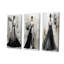 Minimaliste robe noire et blanche chic I - ensemble de 4 impressions sur toile Dior-498787228-498787226