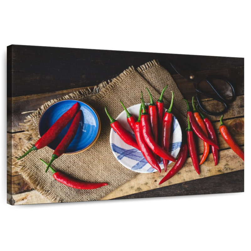 Yarlin Red Chilies, 26" H x 39" W