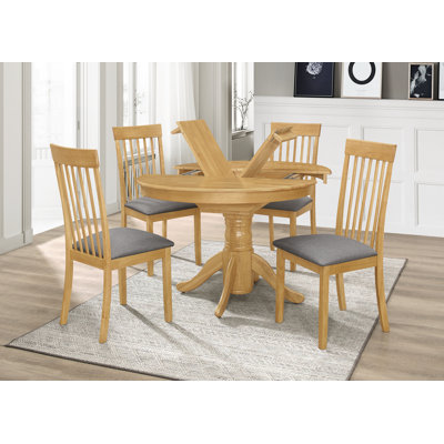 Gerry 46cm H Fabric Upholstered Slat Back Side Chair in Sandy Birch