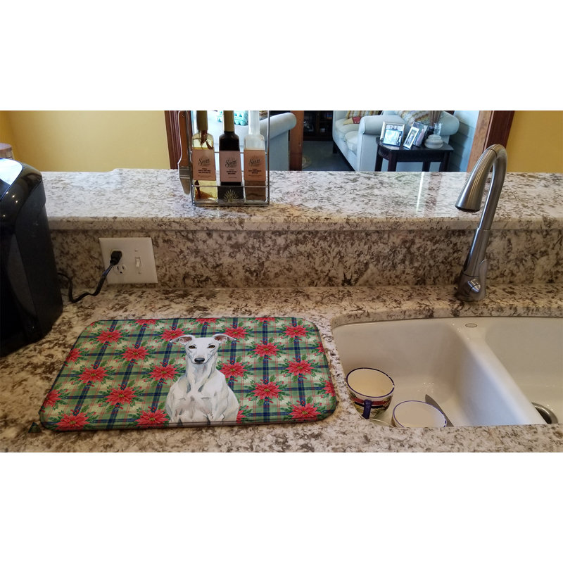 Tapis de séchage White Greyhound Christmas PoinsettIas