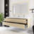 71'' Wall-Mounted Double Bathroom Vanity  With Integrated Composite Top-338061396