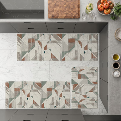 Tapis de cuisine géométriques antidérapants lavables