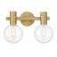  Éclairage pour meuble-lavabo de salle de bain 2 lumières Wright en laiton chaud-86792485