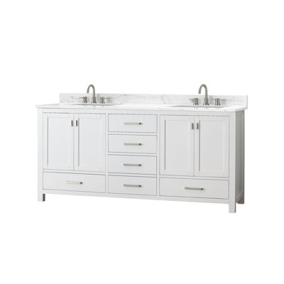 Meuble-lavabo double 72 po avec plateau Souther
