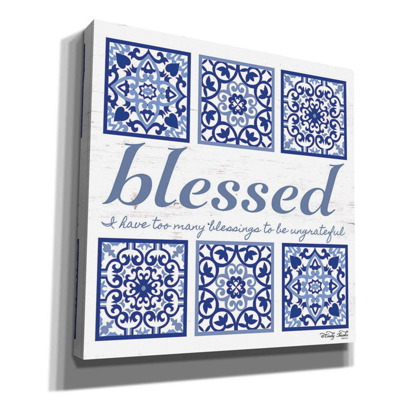«Blessed Tile» par Cindy Jacobs, art mural sur toile, H 12 po x l 12 po x P 0,75 po