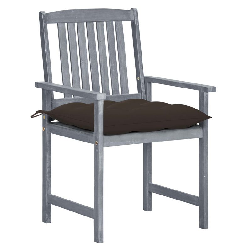 Chaise de patio avec coussins Dederang, Taupe, gris