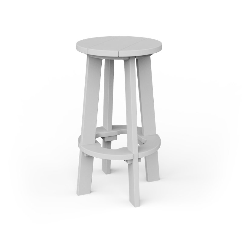 Tabouret de bar de patio 28" en poly-plastique, Blanc