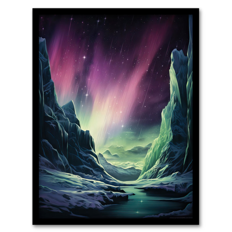 Northern Lights Borealis Antarctica Aurora Australis - Single Picture Frame Print