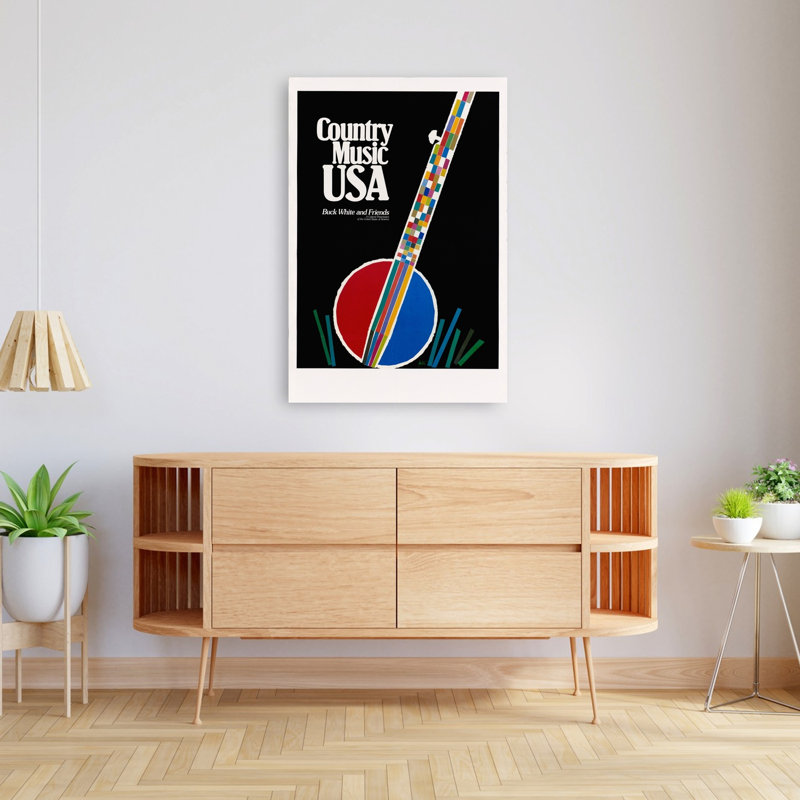 Affiche murale contemporaine Country Music USA, 48" H x 32" W