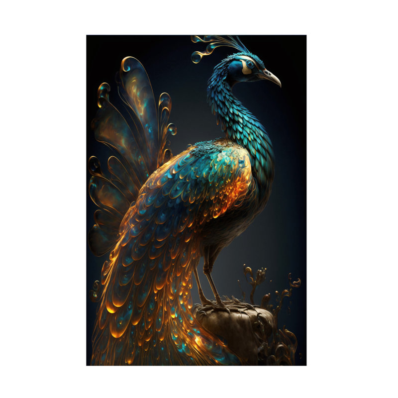 Ray Heere Proud Peacocks 4 Canvas Art, H 19 po x l 12 po