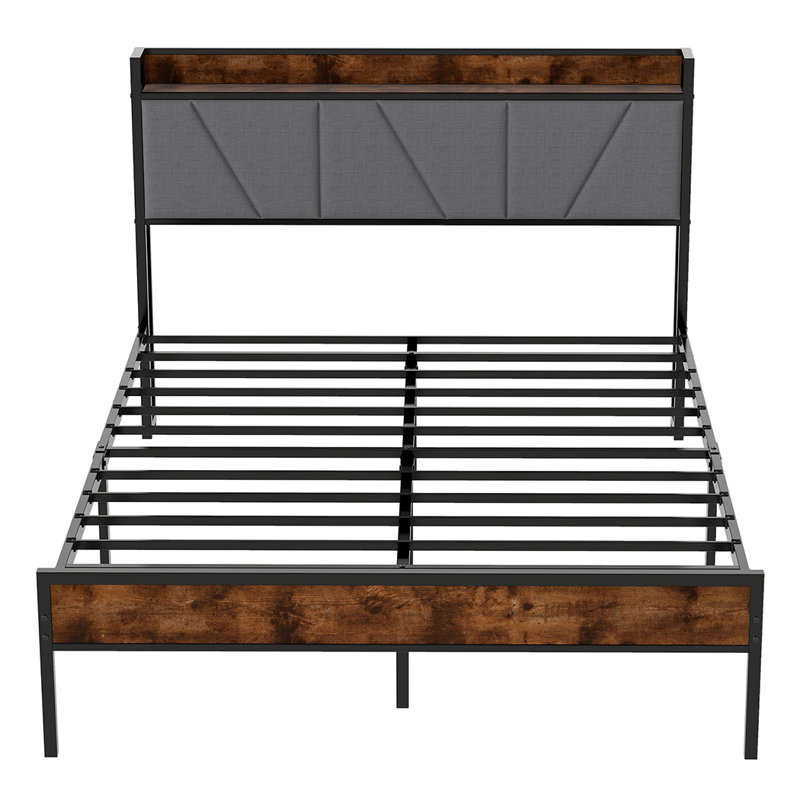 Upholstered Bed, Brown, Double (4'6)