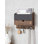Porte-courrier mural et porte-clés avec tiroir de rangement et tableau noir, organisateur de courrier moderne en bois avec 7 crochets à clés pour entrée, salon ou bureau