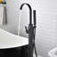 Single Handle Freestanding Tub Filler Floor Mount Bathtub Faucet With Handheld Shower (Brushed Nickel)