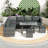 6-Piece Hand-Woven PE Rattan Outdoor Sofa Set with Tempered Glass Table and Adjustable Comfort-1033628796