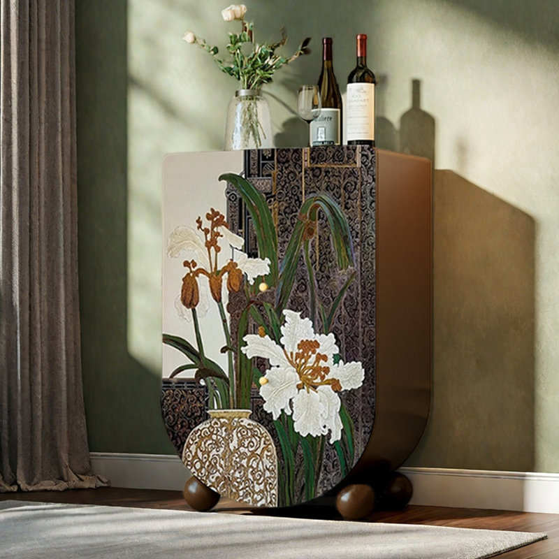 Armoire d'appoint à double porte de style européen, Brun