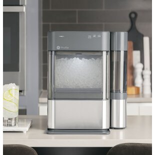 Zstar Nugget Ice Maker, Stainless Steel Countertop Ice Machine with 44Lbs/24H Output, Crunchy Sonic Ice Maker Machine, Self-Cleaning Portable Ice