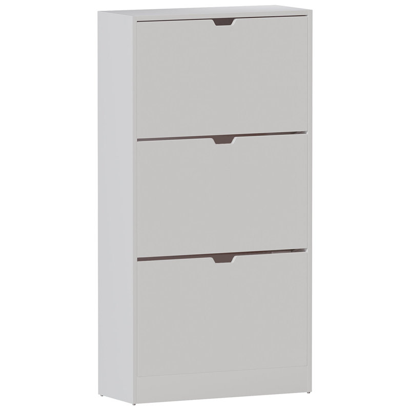18 Pair Flip Down Shoe Storage, White