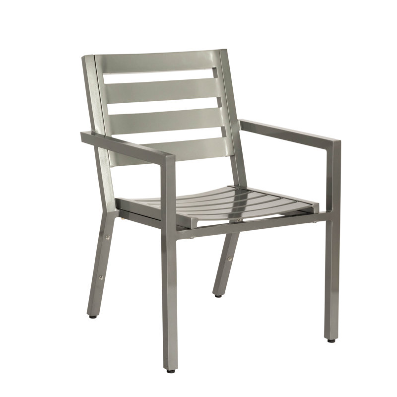 Chaise de salle à manger avec accoudoirs empilable, Graphite