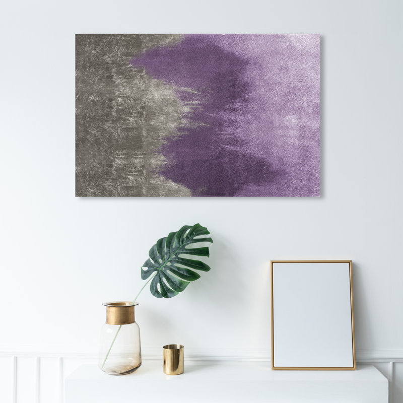 «Abstract Amethyst Waves», reproduction d'art, H 24 po x l 36 po, Toile tendue