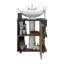 Armoire de rangement en wengé et chêne naturel avec deux tablettes