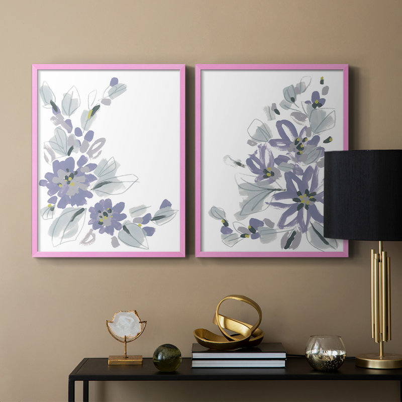 Periwinkle Patch III - reproduction encadrée de qualité supérieure - prête à être accrochée - aucun clou requis - aucun clou requis
