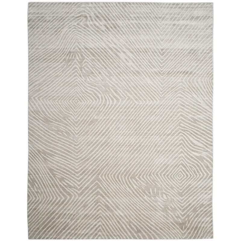 Tapis gris en coton tissé à plat à la main Abenamar, Rectangle 8 pi x 10 pi