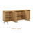  MOSSIC Sideboard 3 - 4 Doors Natural Rattan Storage Cabinet, Buffet with Metal Legs, Boho Accent Cabinet for Living Room, Dining Room, and Entryway, Effortless Assembly-1062144872