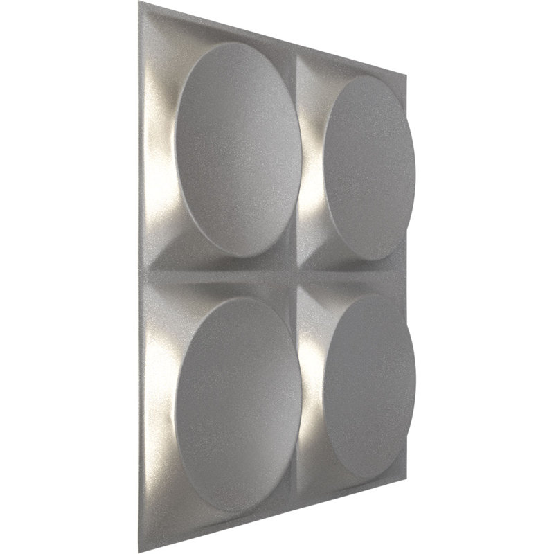 Panneau mural décoratif 3D Adonis EnduraWall 19 pi 8 po x H 19 5/8 po, acier foncé métallique (couvre 2,67 pieds carrés)