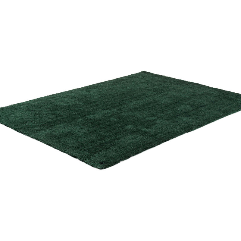 Handmade Cozy rug in dark green, Rectangle 190 x 290cm