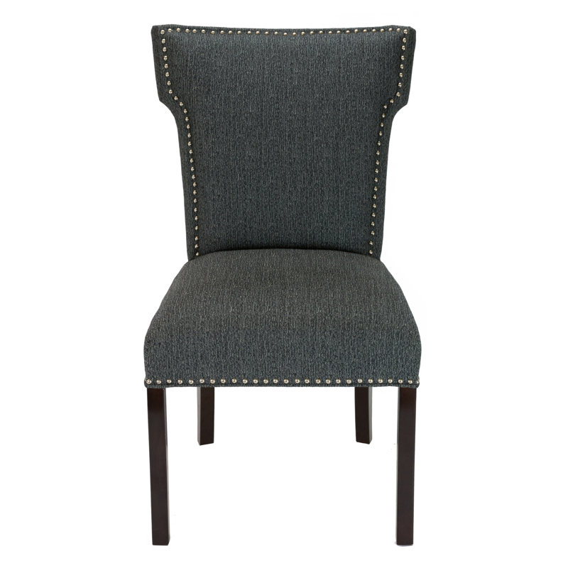 17'' H Upholstered Side Chair, Charcoal