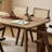 Rectangular solid wood dining table-878360756