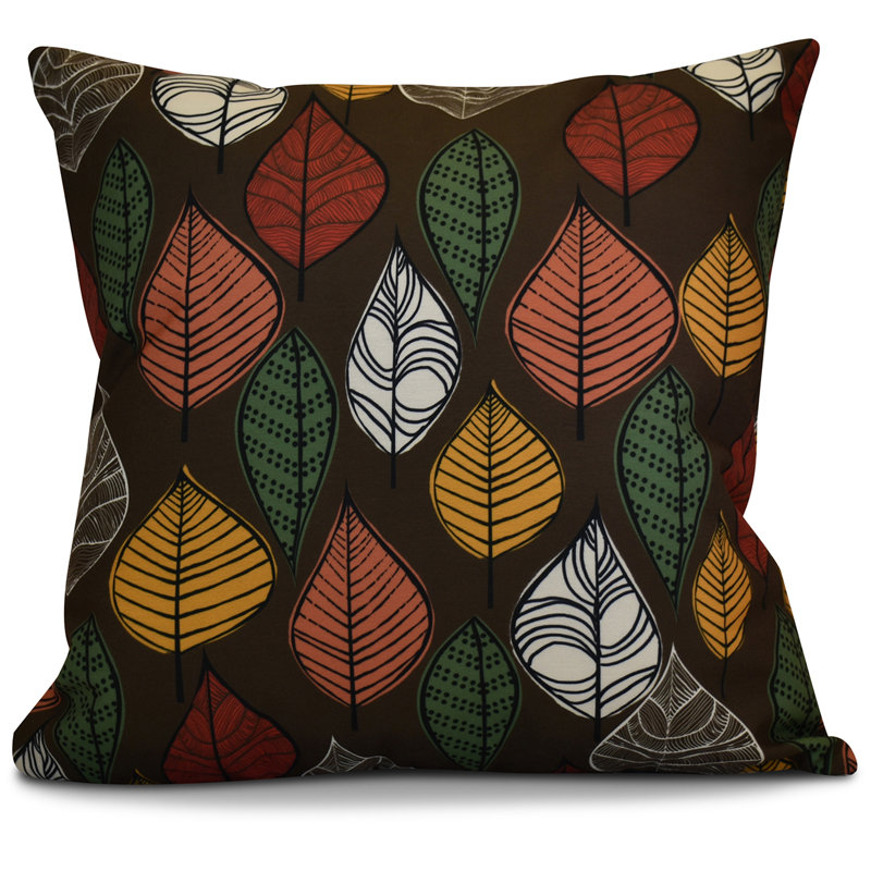 Housse de coussin carrée extérieure/insert, H 20 po x l 20 po x P 2 po, Brun
