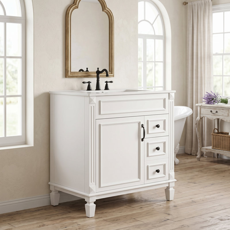 Ensemble de meuble-lavabo autoportant 30 po avec comptoir en céramique 30 po