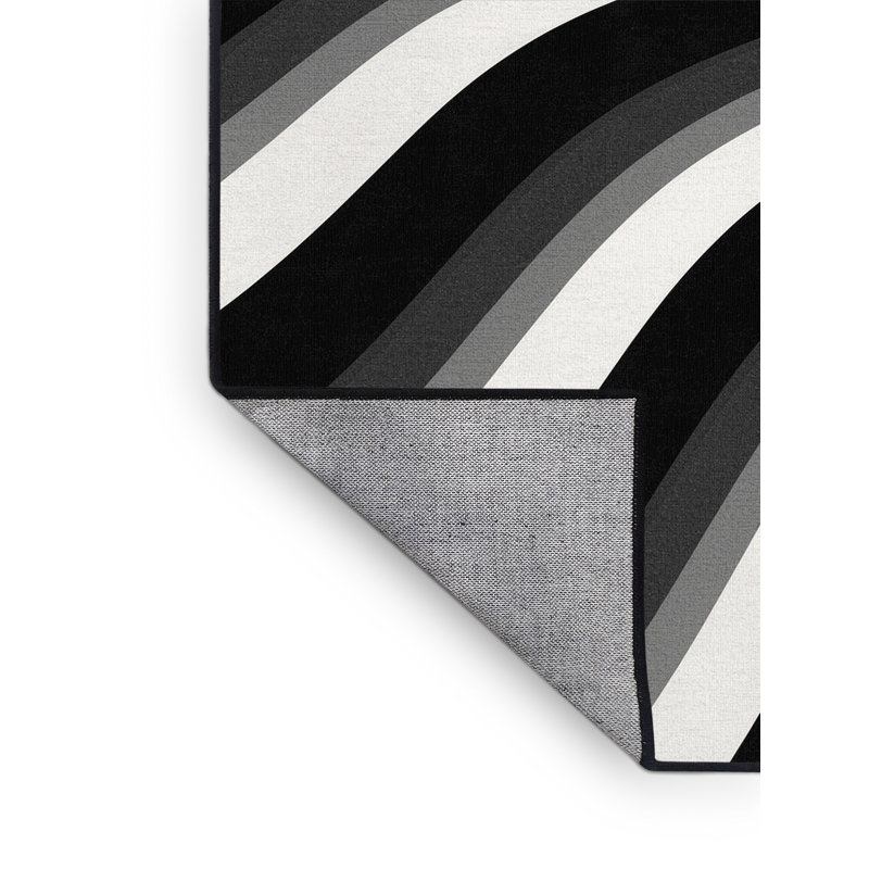 Tapis arc moderne gris élégant et lavable à la machine Paulett, 2 pi x 3 pi