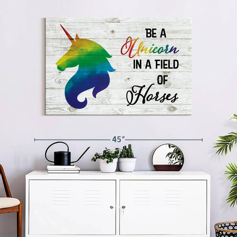 Citation de fierté licorne, H 26 po x l 39 po