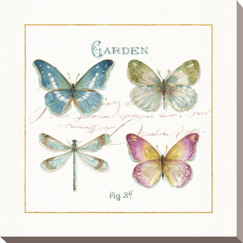 «Rainbow Seeds Butterflies IV», reproduction d'art sur toile, H 18 po x l 18 po x P 1 po, Toile tendue