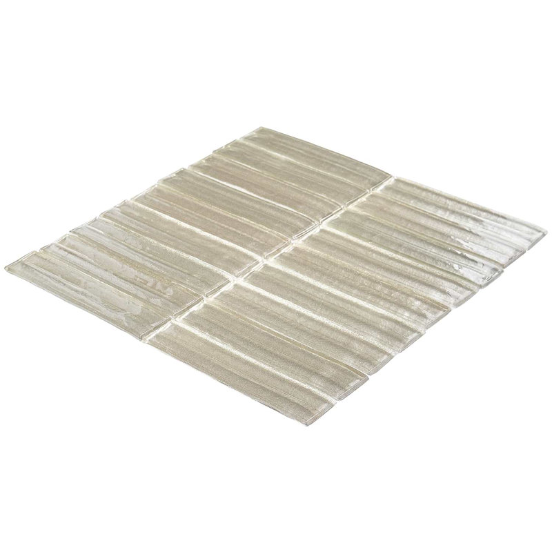 Maya Stacked 12x12 Polished Glass Mosaic Tile, Stacked Dawn