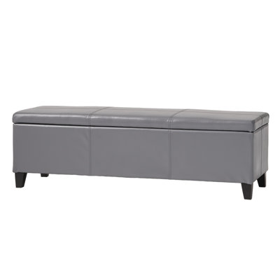 Denali Modern Upholstered Storage Ottoman Bench | Minimalist Design with Hidden Storage & Soft-Close Hinges